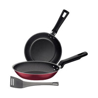 Jogo de Frigideiras Loreto em Alumínio com Revestimento Interno e Externo Antiaderente Starflon Max com Cabos de Baquelite Vermelho 3 Peças