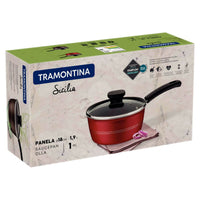 Panela Sicília em Alumínio com Revestimento Interno e Externo em Antiaderente Starflon Excellent Vermelho 18 cm 1,9 L
