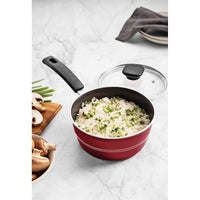 Panela Sicília em Alumínio com Revestimento Interno e Externo em Antiaderente Starflon Excellent Vermelho 18 cm 1,9 L