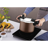 Panela de Pressão Arizona Induction em Alumínio com Revestimento Interno e Externo em Antiaderente Starflon Max Mocaccino 20 cm 4,5 L