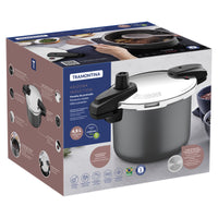 Panela de Pressão Arizona Induction em Alumínio com Revestimento Interno e Externo em Antiaderente Starflon Max Titânio 20 cm 4,5 L