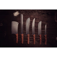 Faca para Carne Churrasco Black com Lâmina de Aço Inox Escurecido e Cabo de Madeira 10"