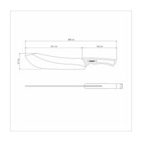Faca para Carne Churrasco Black com Lâmina de Aço Inox Escurecido e Cabo de Madeira 10"
