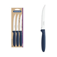 Conjunto de Facas para Churrasco Ipanema com Lâminas em Aço Inox e Cabos de Polipropileno Azul 3 Peças
