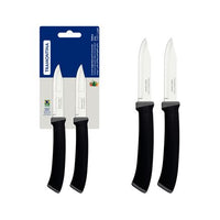 Conjunto de Facas para Legumes e Frutas Felice com Lâminas em Aço Inox e Cabos em Polipropileno Preto 02 Peças
