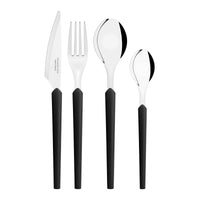 Faqueiro Obelline com Lâminas em Aço Inox e Cabos de Polipropileno Preto 24 Peças