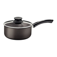 Panela Paris em Alumínio com Revestimento Interno e Externo em Antiaderente Starflon Max Chumbo com Tampa de Vidro 20 cm 2,9 L