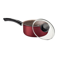 Panela Paris em Alumínio com Revestimento Interno e Externo em Antiaderente Starflon Max Vermelho com Tampa de Vidro 20 cm 2,9 L