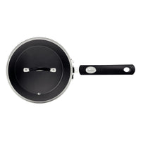 Panela Mônaco Induction em Alumínio com Revestimento Interno e Externo Antiaderente Starflon Premium Preto com Tampa de Vidro 18 cm 2 L