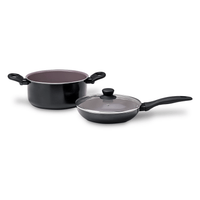 Jogo de Panelas Antiaderente Ceramic Life 6 Peças Tulip Preto