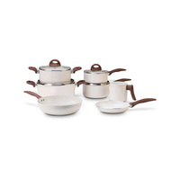 Jogo de Panelas Antiaderente Ceramic Life 7 Peças Smart Plus Vanilla