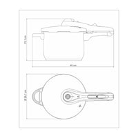 Panela de Pressão Solar em Aço Inox Fundo Triplo com 5 Dispositivos de Segurança 22 cm 6 L