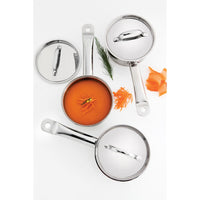 Panela Professional em Aço Inox Fundo Triplo com Tampa Plana Detalhe Satinado 20 cm 2,9 L