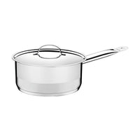 Panela Professional em Aço Inox Fundo Triplo com Tampa Plana Detalhe Satinado 20 cm 2,9 L