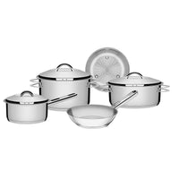 Jogo de Panelas Solar em Aço Inox com Fundo Triplo e Tampas de Inox 5 Peças