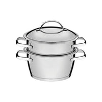 Cuscuzeira Allegra em Aço Inox com Fundo Triplo 2 Peças