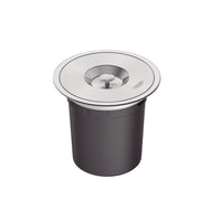 Lixeira de Embutir Clean Round em Aço Inox com Balde Plástico 5 L