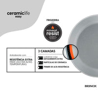 Jogo de Panelas Antiaderente Ceramic Life 5 Peças Easy Gris