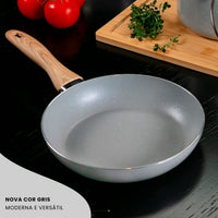 Jogo de Panelas Antiaderente Ceramic Life 5 Peças Easy Gris