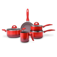 Jogo de Panelas Antiaderente Ceramic Life 5 Peças Smart Plus Vermelho