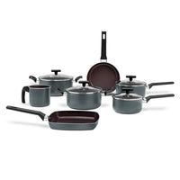 Jogo de Panelas Antiaderente Ceramic Life 7 Peças Preserve Cinza