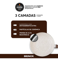Jogo de Panelas Antiaderente Ceramic Life 7 Peças Smart Plus Vanilla