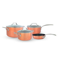Jogo de Panelas Antiaderente Pro-Flon Premium 4 Peças Copper com Indução Cobre