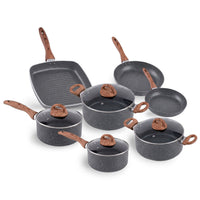 Jogo de Panelas com Indução Antiaderente Ceramic Life Smart Plus 7 Peças Granito