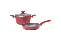 Jogo de Panelas Antiaderente Ceramic Life 4 Peças Berry Vermelho Carmin