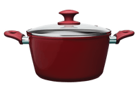 Jogo de Panelas Antiaderente Ceramic Life 4 Peças Berry Vermelho Carmin