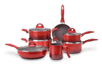 Jogo de Panelas Antiaderente Ceramic Life 7 Peças Smart Plus Vermelho