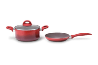 Jogo de Panelas Antiaderente Ceramic Life 7 Peças Smart Plus Vermelho