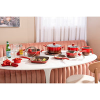 Jogo de Panelas Antiaderente Ceramic Life 7 Peças Easy Vermelho