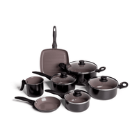 Jogo de Panelas Antiaderente Ceramic Life 7 Peças Easy Preto