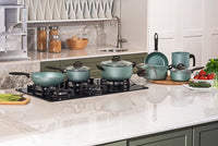 Jogo de Panelas Antiaderente Ceramic Life 7 Peças Suprema Verde