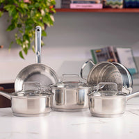 Jogo de Panelas Aço Inoxidável Fundo Triplo 5 Peças Jasmin com Indução Inox