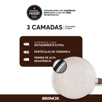 Jogo de Panelas Antiaderente Ceramic Life 6 Peças Smart Plus Vanilla