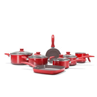 Jogo de Panelas Antiaderente Ceramic Life 7 Peças Easy Vermelho