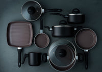 Jogo de Panelas Antiaderente Ceramic Life 8 Peças Smart Plus Preto