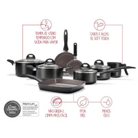 Jogo de Panelas Antiaderente Ceramic Life 8 Peças Smart Plus Preto