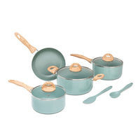 Jogo de Panelas Antiaderente Ceramic Life 6 Peças Botanika com Indução Verde