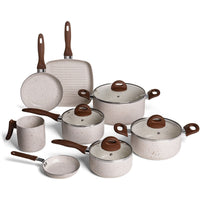 Jogo de Panelas Antiaderente Ceramic Life 8 Peças Smart Plus Vanilla