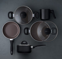 Jogo de Panelas Antiaderente Ceramic Life 5 Peças Smart Plus Preto