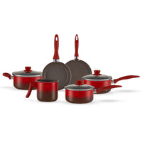 Jogo de Panelas Antiaderente Ceramic Life 6 Peças Easy Vermelho