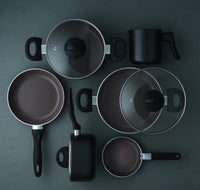 Jogo de Panelas Antiaderente Ceramic Life 6 Peças Smart Plus Preto