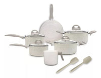 Jogo de Panelas Antiaderente Ceramic Life 8 Peças Easy Vanilla