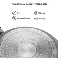 Jogo de Panelas Antiaderente Ceramic Life 7 Peças Marble Blend com Indução Cinza Claro