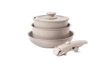 Jogo de Panelas Empilhável Fit 10 Peças Antiaderente Ceramic Life, Cabo Removível e Fundo de Indução - Areia
