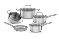 Jogo de Panelas Aço Inoxidável Fundo Triplo 5 Peças Jasmin com Indução Inox
