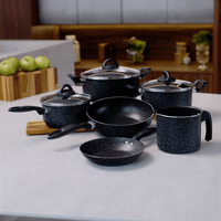 Jogo de Panelas Antiaderente Ceramic Life 6 Peças Suprema Preta